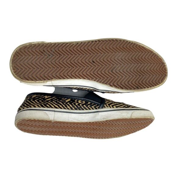 Dv dolce Vita Women's Black Brown Faux Fur Animal Print Sneakers Slip On US 6 - Picture 4 of 11